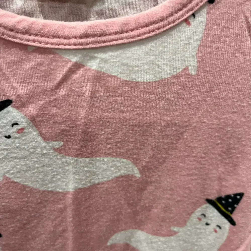 Spearmint Love Pink Ghost Bamboo Pajama Shirt ONLY Little Girls Toddler 3Y